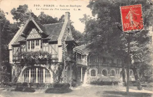 Frankreich 1913 Paris Bois de Boulogne Ferme du Pre Catelan Vintage Postkarte
