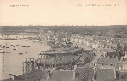 Frankreich Cancale La Houle Boote Vintage Postkarte