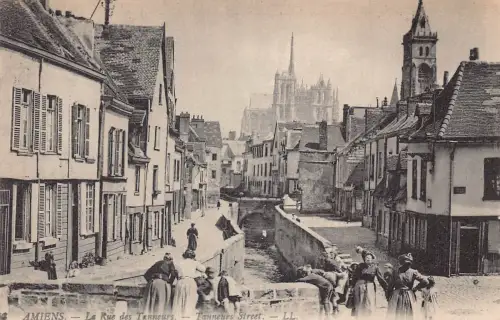 Frankreich Amiens Rue des Tanneurs Straße Vintage Postkarte