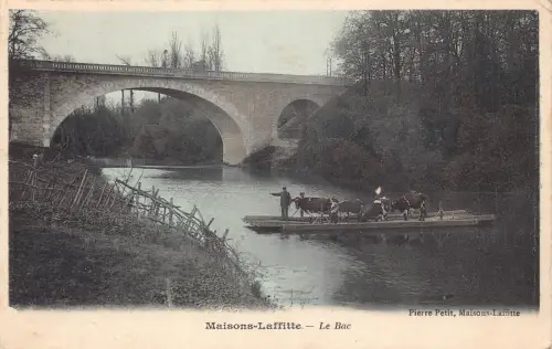 Frankreich 1905 Maisons Laffitte Le Bac Rinder auf Boot alte Postkarte