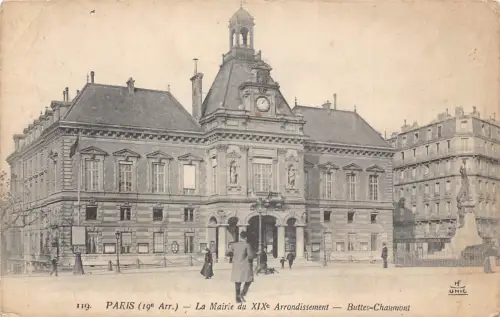 Frankreich Paris La Mairie du XIX Arrondissement Buttes Chaumont Postkarte
