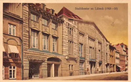 Deutschland Stadttheater zu Lübeck Theater Vintage Postkarte