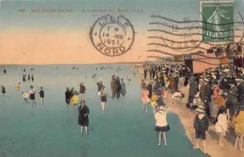 Frankreich 1923 Malo-les-Bains A L'Heure du Bain Beach Vintage Postkarte