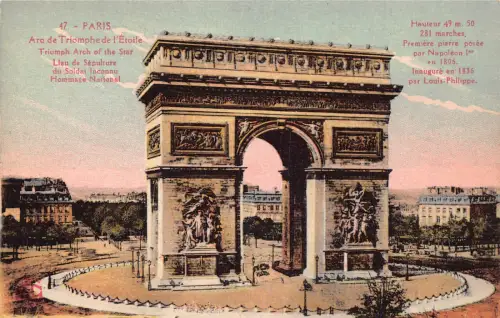 Frankreich Paris Triumphbogen Vintage Postkarte