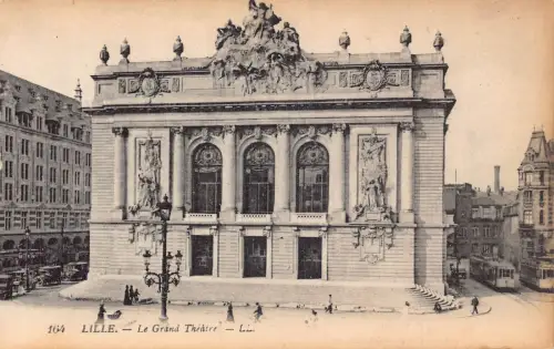Frankreich Lille Grand Theater Vintage Postkarte