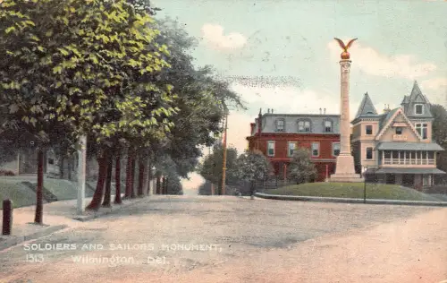 US Wilmington Delaware 1911 Soldiers and Sailors Monument Vintage Postkarte