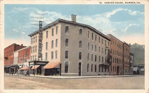 A989 USA 1918 Pennsylvania Warren Carver House Postkarte