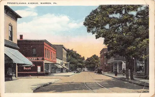 A989 US Pennsylvania Avenue Warren Pennsylvania Lebensmittelgeschäft Postkarte