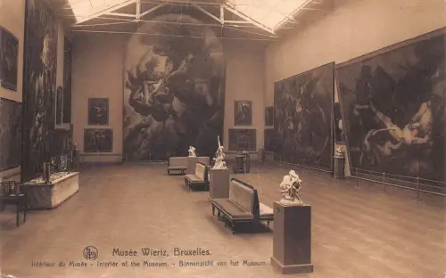 B002 Belgien Brüssel Innenraum Wiertz Museum Vintage Postkarte