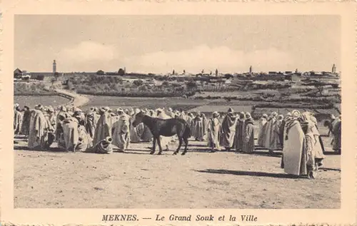 B009 Marokko Meknes Grand Souk et la Ville Ureinwohner Postkarte
