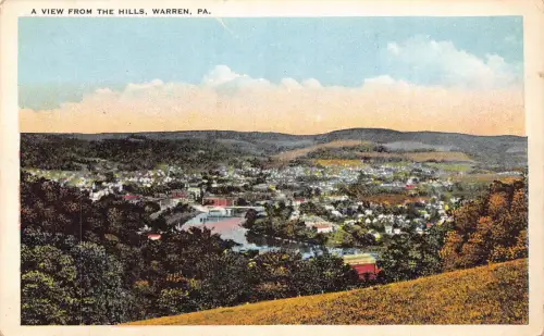 A989 USA A View from the Hills Warren Pennsylvania Postkarte