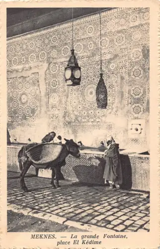 B009 Marokko Meknes Grande Fontaine Ort El Kedime Eselbrunnen Postkarte