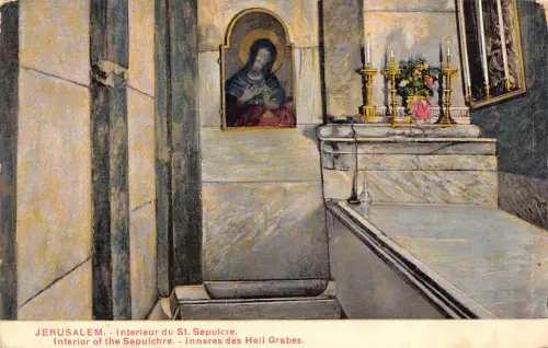Israel Jerusalem Interieur von Grab Vintage Postkarte