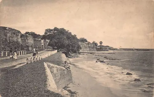 Sri Lanka Ceylon Batticaloa Fort Beach Vintage Postkarte