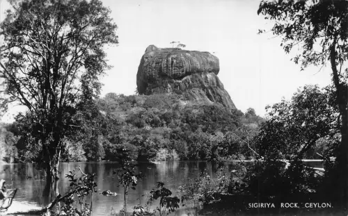 Sri Lanka Ceylon Sigiriya Rock Vintage Postkarte