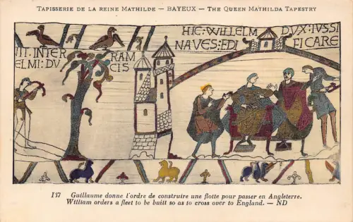 Königin Mathilda Wandteppich William befiehlt Flotte nach England Postkarte