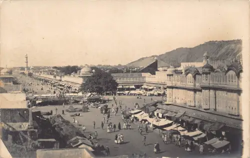 Indien Main Street und Markt Jaipur RPPC Vintage Postkarte