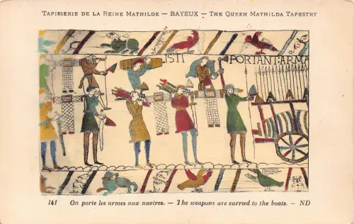 Königin Mathilda Wandteppich Waffen zu den Booten getragen Vintage Postkarte
