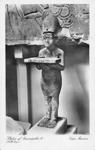 Ägypten Kairo Museum Statue von Amenophis IV Vintage Postkarte