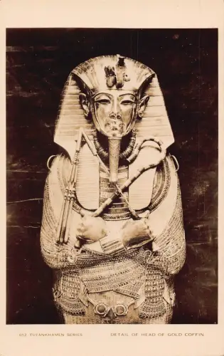 Ägypten Kairo Tutanchamun Serie Detail Kopf des Goldsarges Postkarte