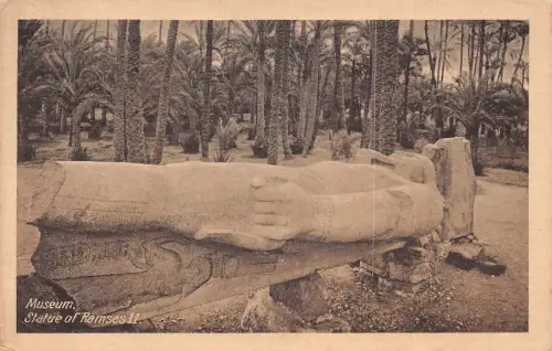 Ägypten Museum von Kairo Statue von Ramses II Vintage Postkarte