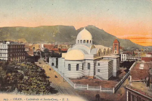 A614 Algerien Oran Kathedrale et Santa Cruz Kathedrale Vintage Postkarte