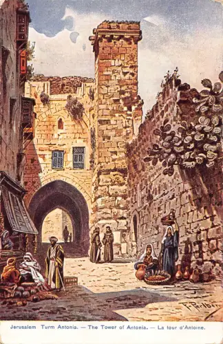 Israel Jerusalem Der Turm von Antonia Kunst von Friedrich Perlberg Postkarte