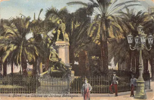 A614 Algerien Knochen Annaba Statue de Hieronymus Bertagna Vintage Postkarte