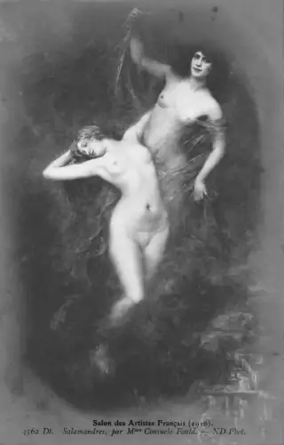 L466 Salon de 1910 Slamandres von Consuelo Fould Akt gewagte Kunst Postkarte