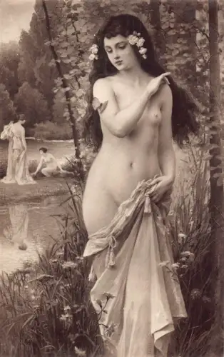 L466 Salon Paris 1919 Der Schmetterling von Scalbert Jules Akt gewagte Kunst Postkarte