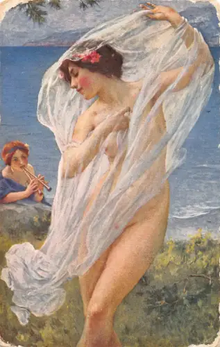 L467 Lenoir - Pompeji Tänzerin 1916 Akt gewagte Vintage Postkarte