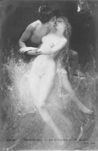 L466 Salon de 1905 Acis et Galathee von Maillart Akt gewagte Kunst Postkarte