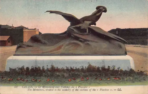 A636 Frankreich 1924 Calais Denkmal zum Gedenken an die Opfer von Pluviose Postkarte