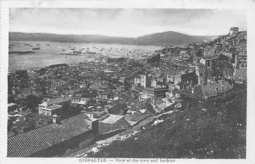 A637 Gibraltar Blick auf Stadt und Hafen Vintage Postkarte