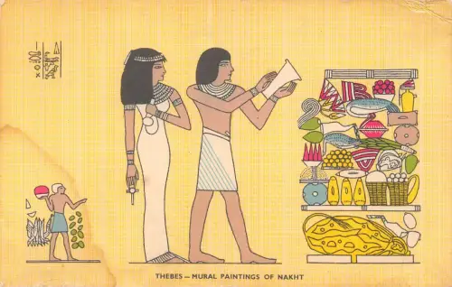 A637 Ägypten Royalty Art Theben Wandmalereien von Nakht Postkarte