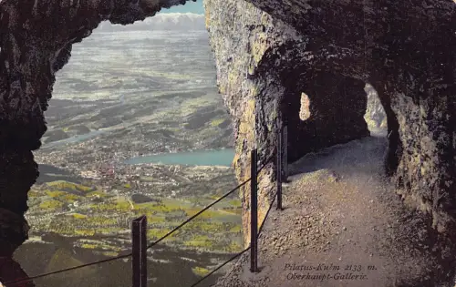 A636 Schweiz Pilatus Kulm Oberhaupt Galerie Tunnel Postkarte