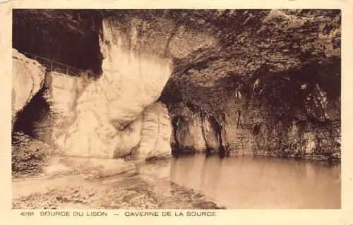 C099 Frankreich Source du Lison Caverne de la Source 1950 Vintage Postkarte