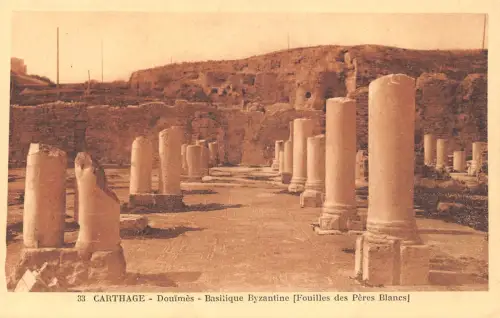 A637 Tunesien Karthago Douimes Basilique Byzantinische Säulen Postkarte