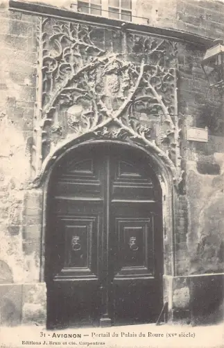 C096 Frankreich Avignon Portail du palais du Roure Vintage Postkarte