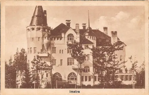 B015 Finnland Imatra Palast Vintage Postkarte