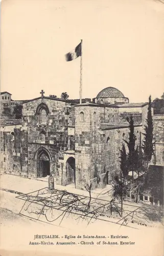 B023 Israel Jerusalem Kirche St. Anna Außenflagge Vintage Postkarte