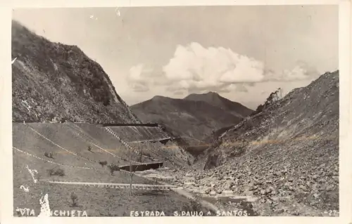 B012 Brasilien 1948 Via Estrada S Paulo a Santos RPPC Vintage Postkarte