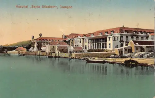 B012 Niederländische Antillen Krankenhaus Santa Elizabeth Curacao Vintage Postkarte