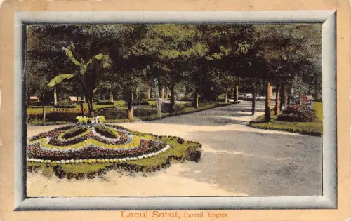 A642 Rumänien Lacul Sarat Parcul Englez Passepartout Park Vintage Postkarte