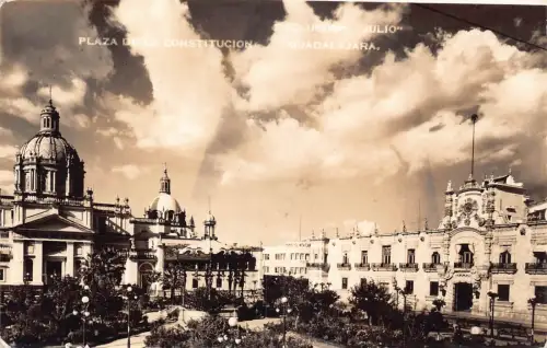 A644 Mexiko 1941 Guadalajara Plaza de la Constitucion RPPC Postkarte
