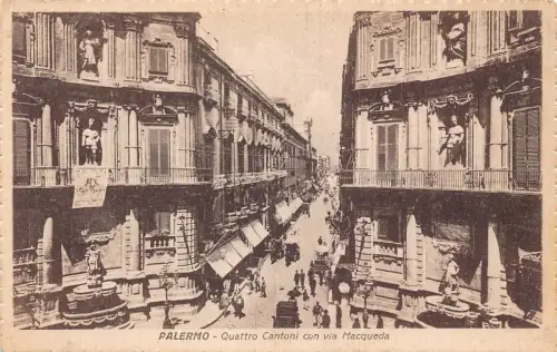 A647 Italien Palermo Quattro Cantoni con via Macqueda Vintage Postkarte