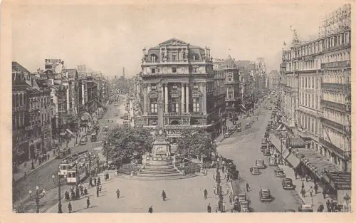 A648 Belgien Brüssel Brouckere Place Philips Schild Autos Straßenbahn Postkarte