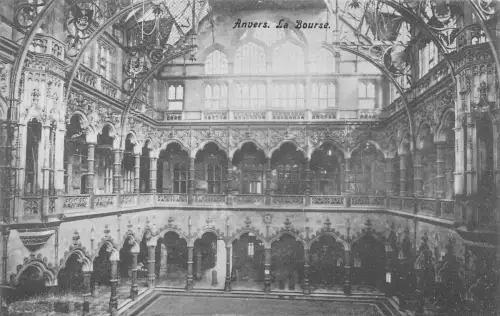 A648 Belgien Anvers Antwerpen Börse Interieur Vintage Postkarte