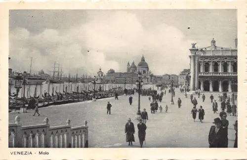 A652 Italien Venezia Venedig Molo Boote Vintage Postkarte