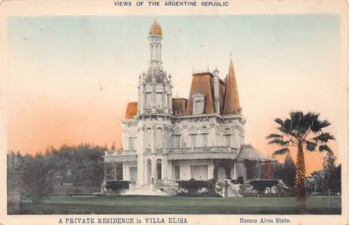A667 Argentinien Buenos Aires Privatresidenz in Villa Elisa Vintage Postkarte